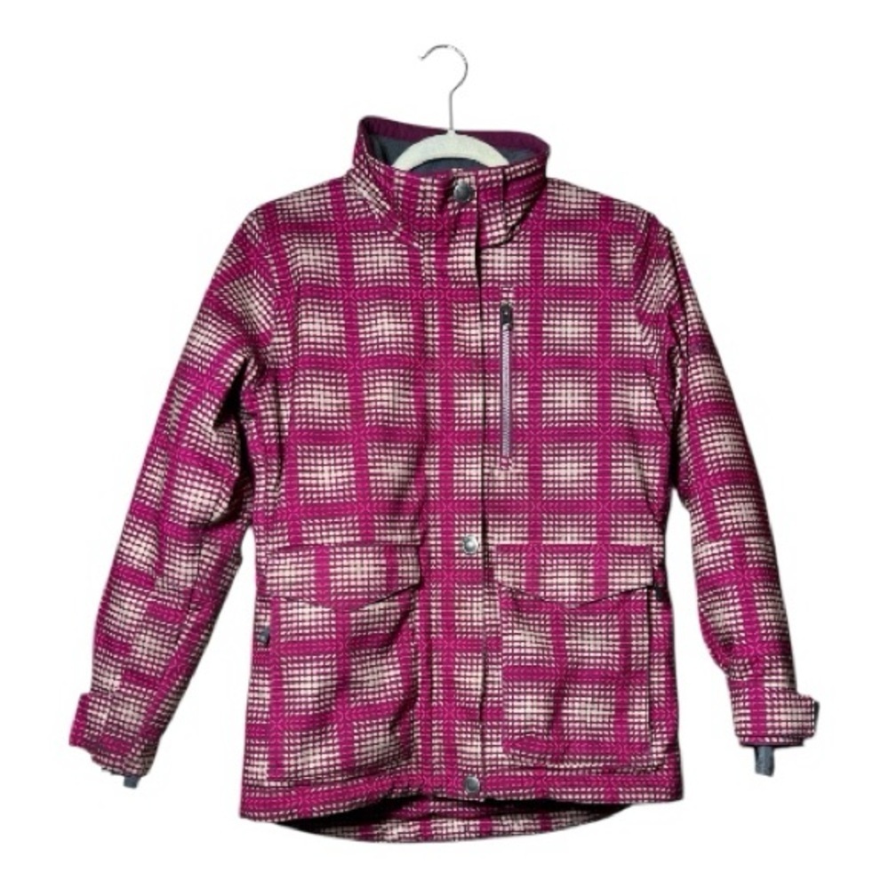 Boulder Gear Cozy Kids' Pink and White Checkered Puffer Snowboarding Jacket